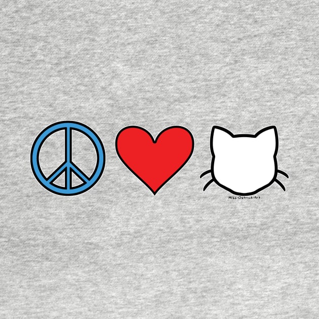 Peace Love Cats - White by MissOstrich